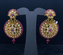 Load image into Gallery viewer, Polki Round Earrings in Different Colors
