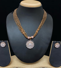 Load image into Gallery viewer, Rose Gold Pendant Set in Hydro Bead
