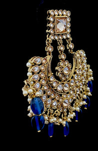 Blue Beads Copper Earring