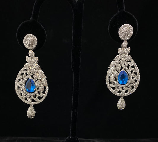Lite Blue Stone Silver Earring