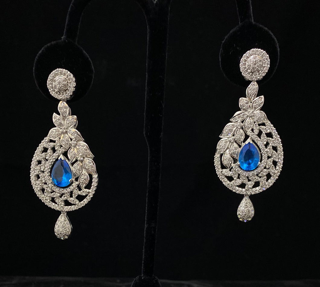Lite Blue Stone Silver Earring