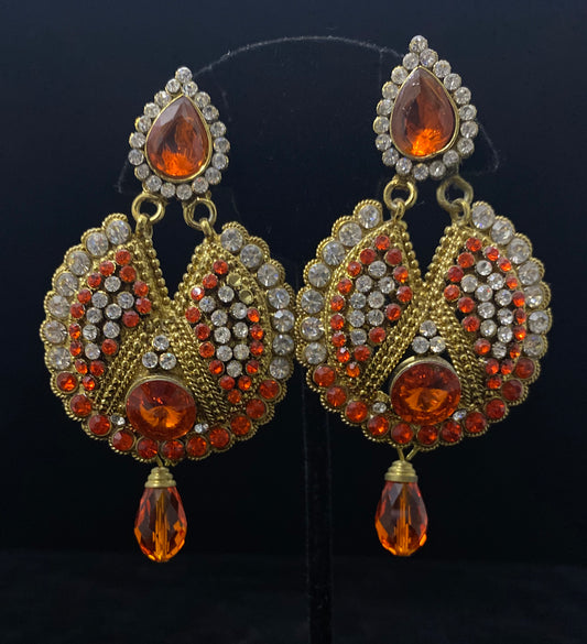 Orange Imitation Earring
