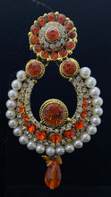 Load image into Gallery viewer, Orange with Pearl Imitation Earring
