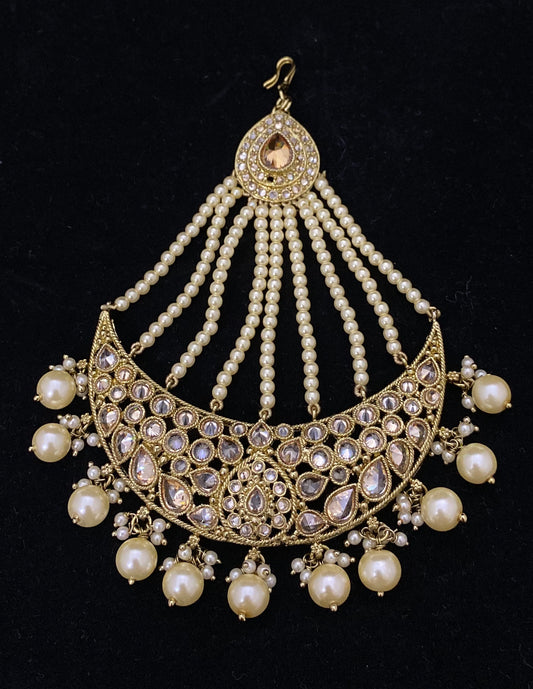 Polki Pearl Gold Jhumar/Paasa