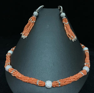 Peach Hydro Bead Necklace